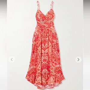 Farm Rio Jaipur ruched printed linen-blend maxi dress